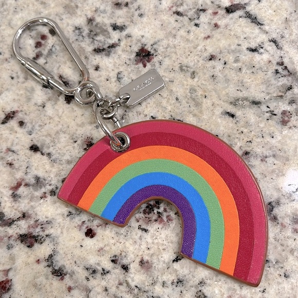 Coach Rainbow Leather Bag Charm EUC - Picture 1 of 6
